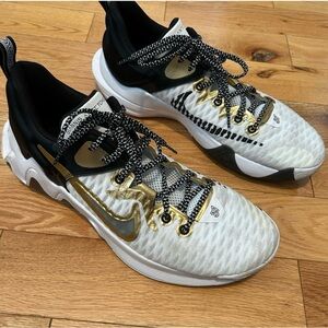 Nike Giannis Immortality 34 - White and Gold Sneakers with Black Accents